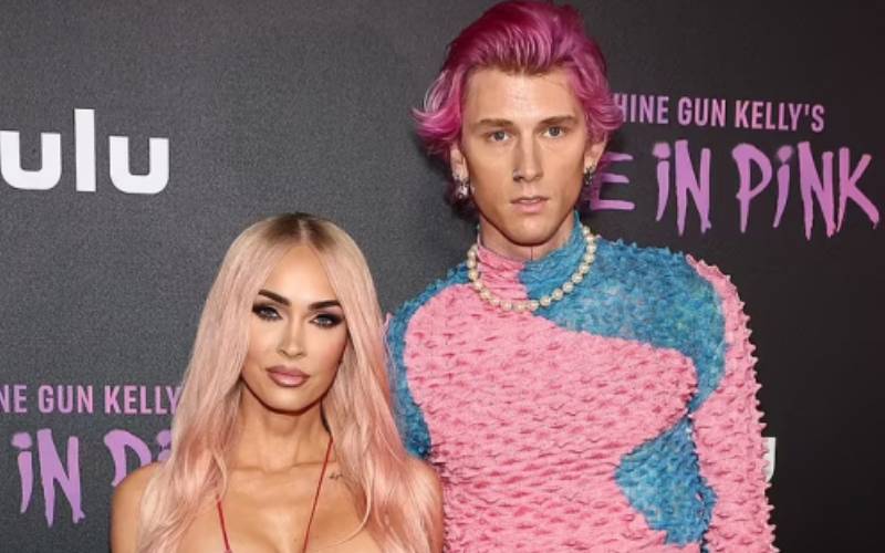 Megan Fox Debuts Blonde Hair With Pink Highlights For Machine Gun Kelly’s ‘Life In Pink’ Premiere