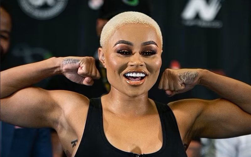 Blac Chyna Gives Fans Glimpse Of Her Abs & Body Tattoos At Faceoff Before Boxing Match