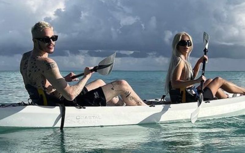 Kim Kardashian & Pete Davidson Go Kayaking On Beach Getaway
