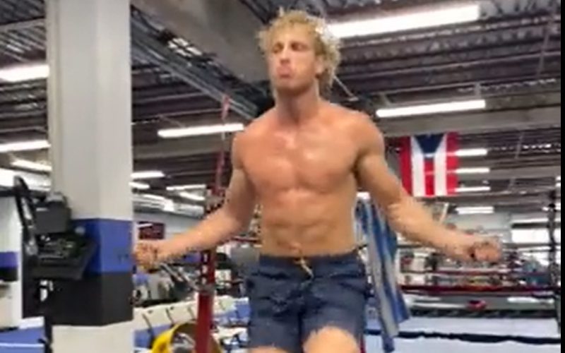 Logan Paul Works Up Huge Sweat While Showing Off Jump Rope Skills Before WWE SummerSlam