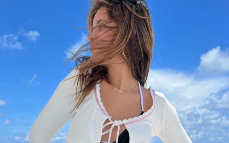 Camila Cabello Stuns In White Miniskirt & Black Bikini At Miami Beach