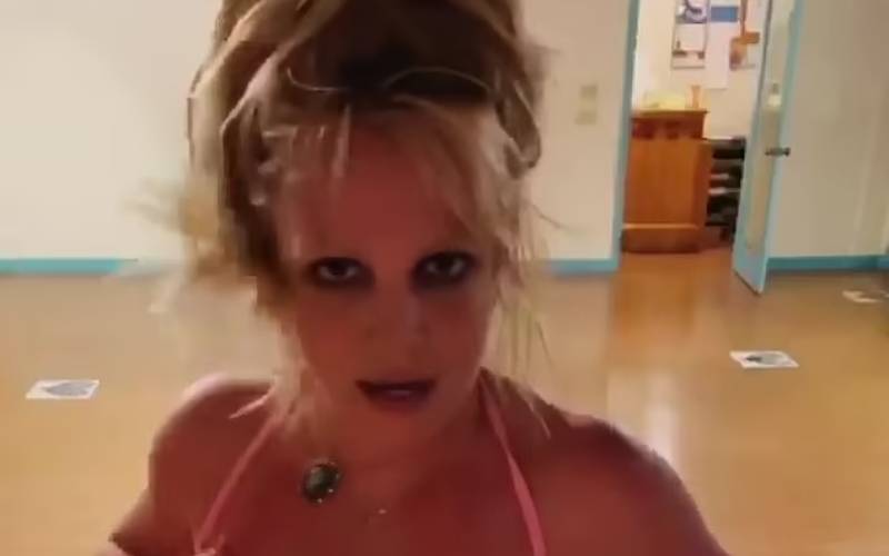 Britney Spears Shows Off Her Dance Moves In Tiny Red Bikini