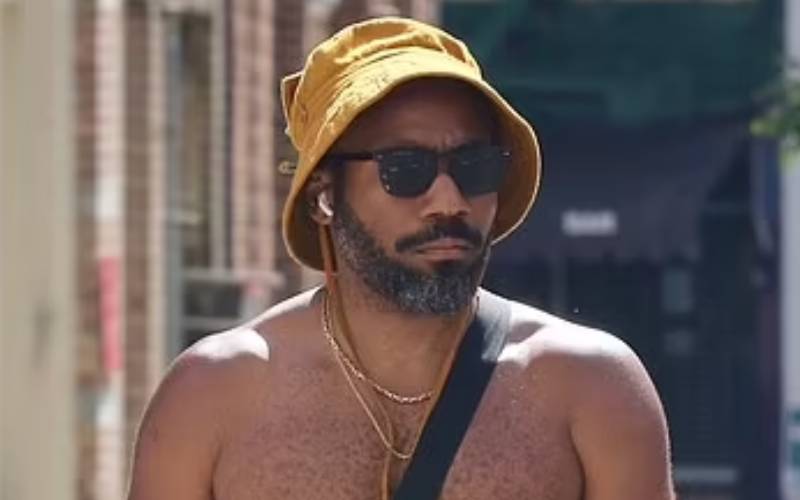 Donald Glover Goes Without A Shirt To Beat The New York City Heat Wave