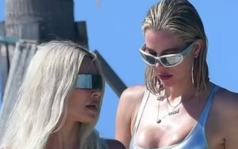 Kim Kardashian & Khloé Kardashian Flaunt Their Bombshell Bikini Bodies In New Beach Photos