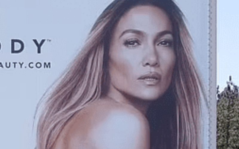 Huge Billboard Of Jennifer Lopez In Her Birthday Suit Goes Up On Sunset Strip