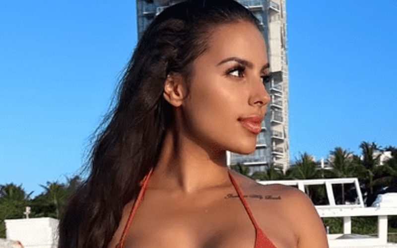 Chaney Jones Shows Off Her Sculpted Figure In Tiny Red Bikini