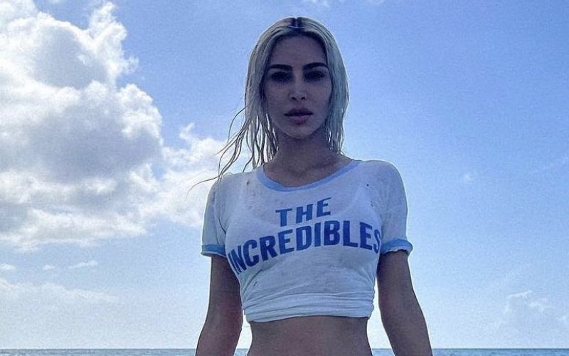 Kim Kardashian Takes A Dip In The Ocean With Incredible Wet White T-Shirt Photo Dump