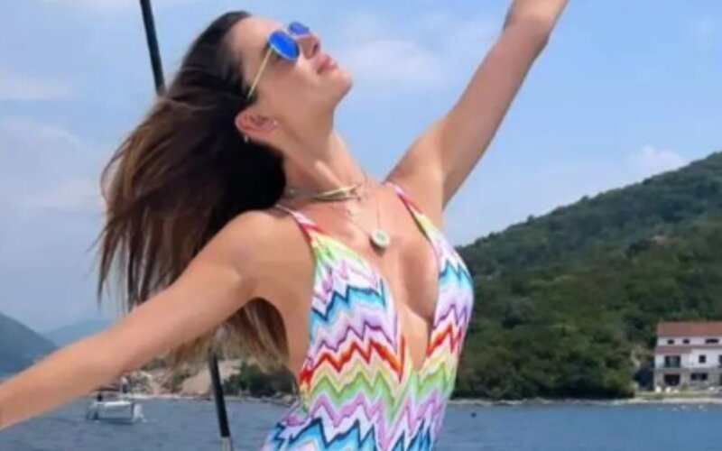 Alessandra Ambrosio Stuns In One-Piece Swimsuit On Summer Getaway With Kids