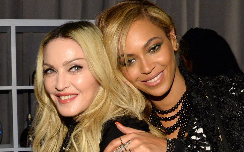 Beyoncé & Madonna Stun Fans In Pasties & Sheer Outfits To Promote Their New Remix