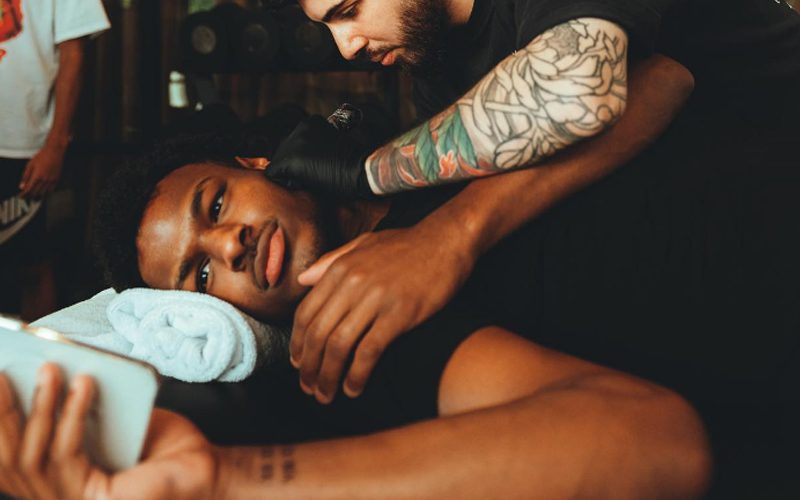 Bronny James Goes In For Tattoo Session