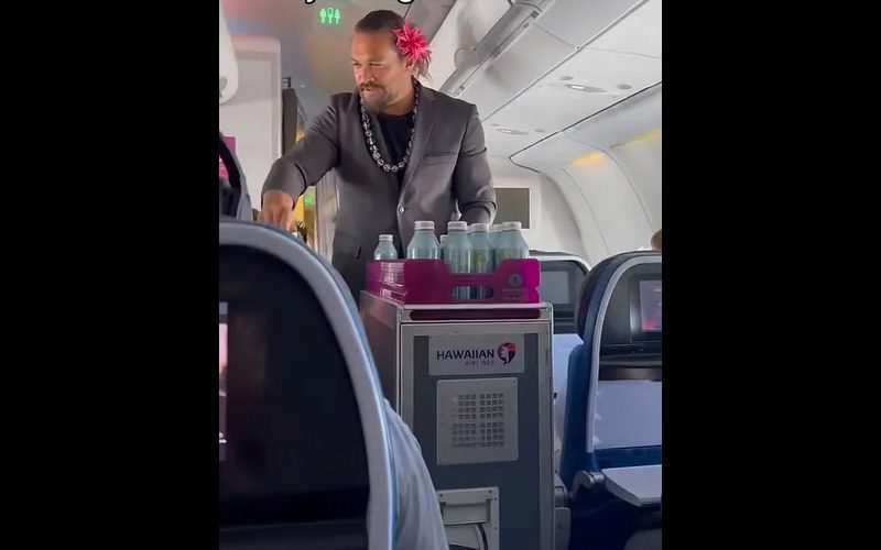 Jason Momoa Goes Viral As ‘Aguaman’ After Moonlighting As A Flight Attendant