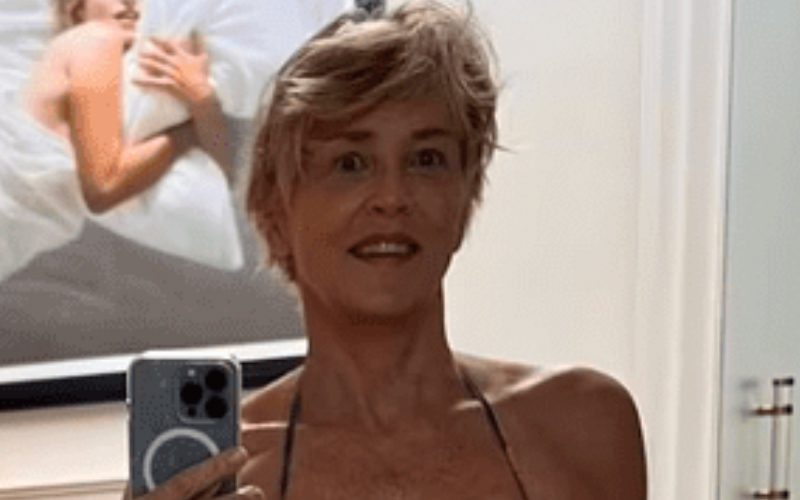 Sharon Stone Shows Off In Tiny Bikini With Smoking Selfie At 64-Year-Old