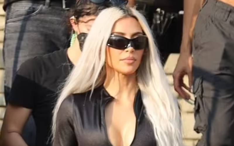 Kim Kardashian Sends Temperatures Soaring In Plunging Black Catsuit