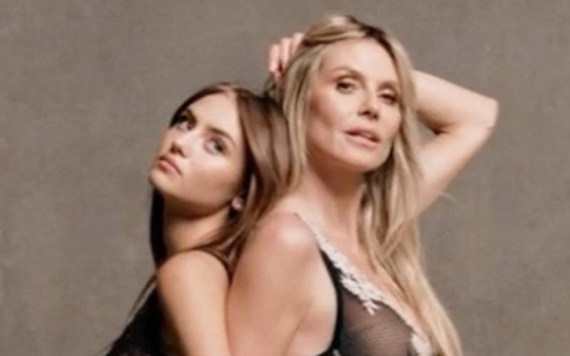 Heidi Klum & Lookalike Daughter Leni Klum Stun During Lingerie Photoshoot