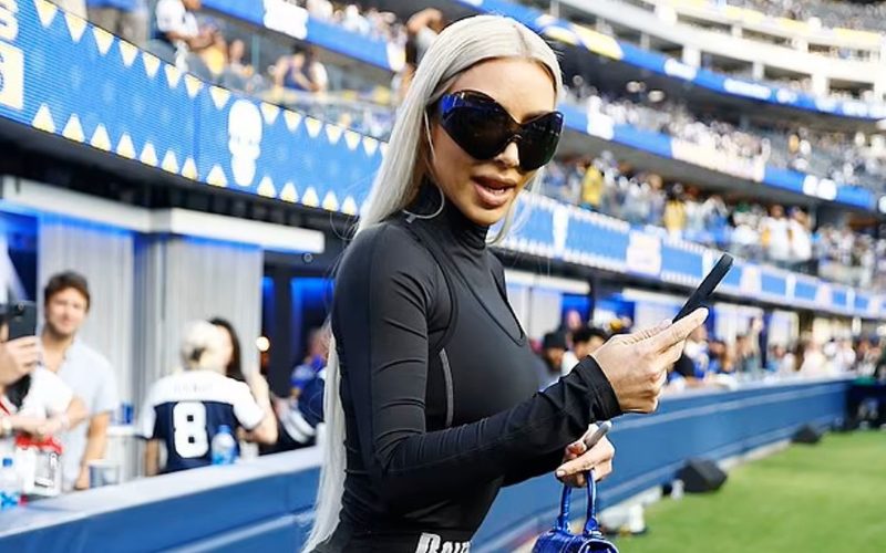 Kim Kardashian Wears Form-Fitting Catsuit To Football Game As Kanye West Controversy Continues