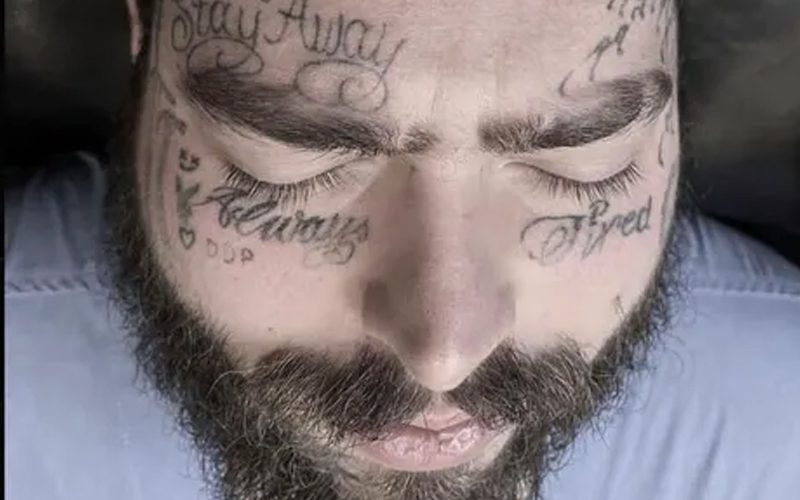 Post Malone Gets Initials Of Daughter Inked On His Face