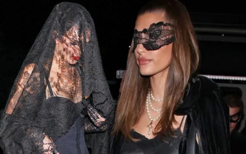 Hailey Bieber & Kendall Jenner Rock Black Lingerie At Doja Cat’s Birthday Party
