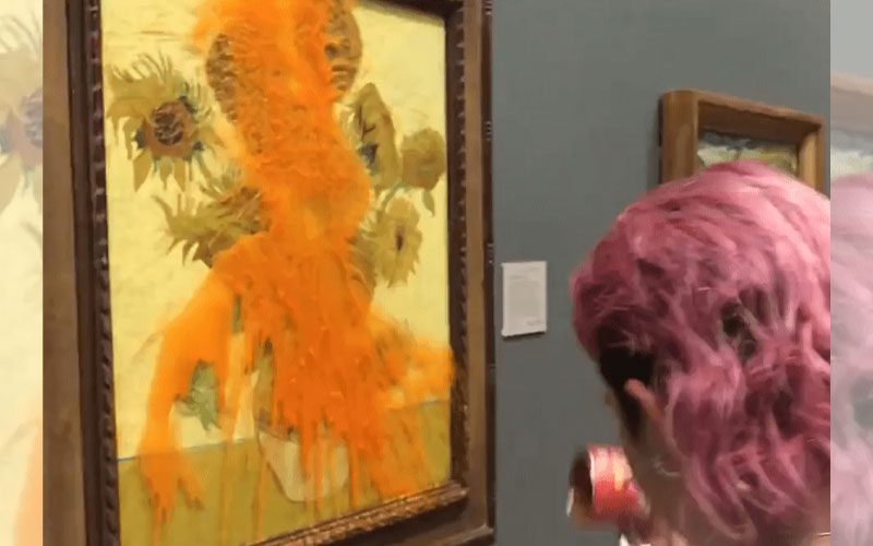 Van Gogh’s Sunflower Painting Targeted By Vandals With Tomato Soup