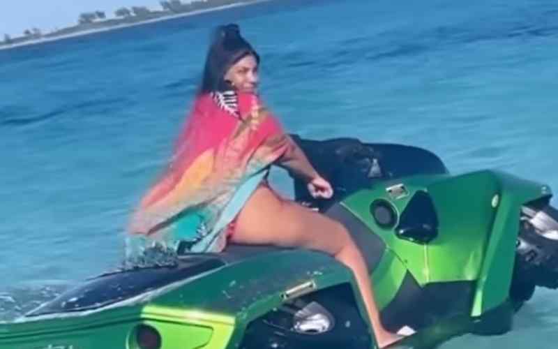 Ashanti Wows in String Bikini While Jet Skiing on Vacation