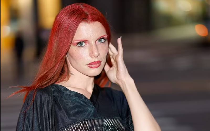 Julia Fox Debutes Her New Red Hair Makeover At Willy Chavarria Fashion Show In New York