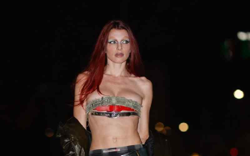Julia Fox Stuns In Nothing But Belts At Milan Fashion Week