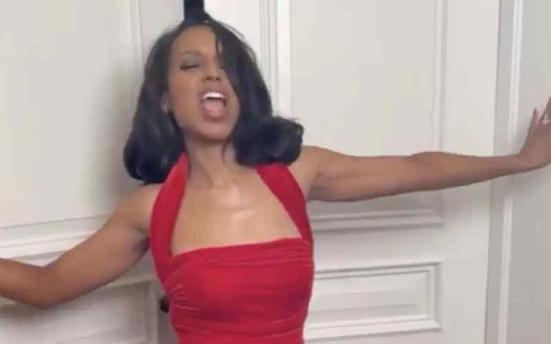 Kerry Washington Wears Whitney Houston’s Iconic Red Velvet Dress