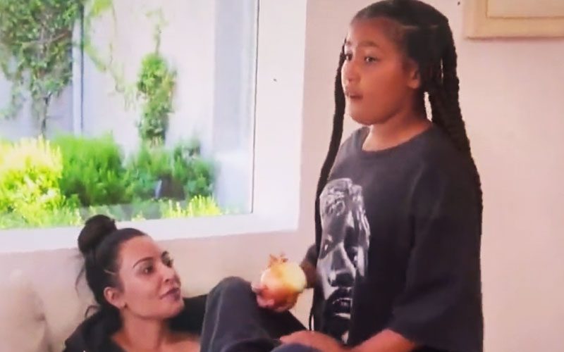 Kim Kardashian Gets Ribbing from North West While Eating an Onion